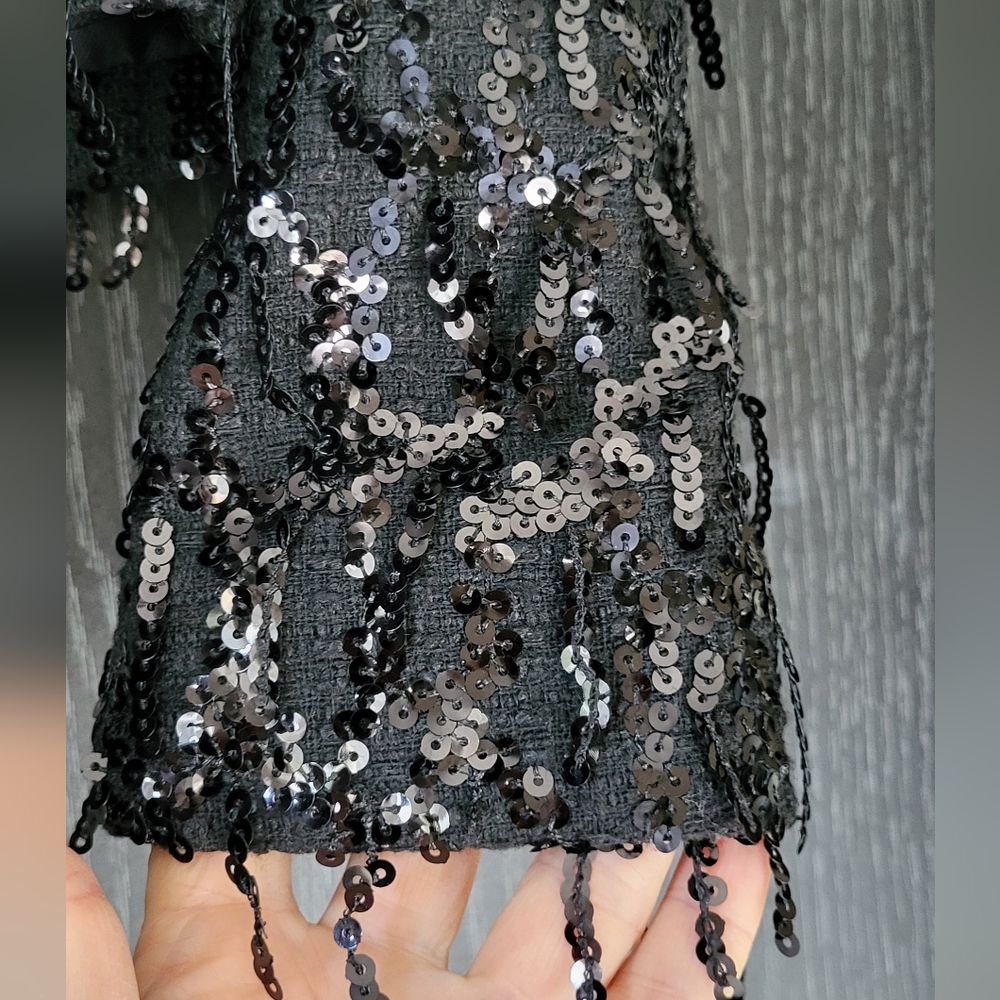 Zara Black Sequin Blazer - Picture 13 of 14